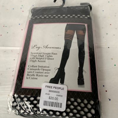 Free People Leg Avenue Opaque Faux Thigh High Fishnet Tights New One Size? Goth